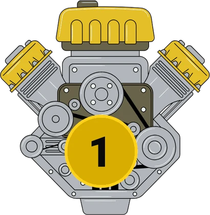 מנוע עם תג STAGE 1